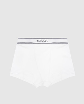 Versace Білі трусики-шорти з візерунком логотипа 10242231A17770