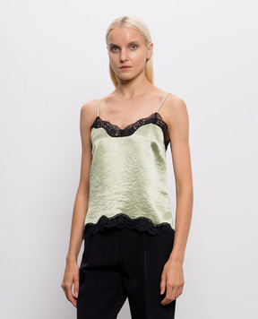 Twinset Зеленый топ с кружевом 262TP2112