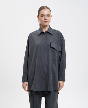 Max & Co Серая рубашка CALENDE с шерстью CALENDE