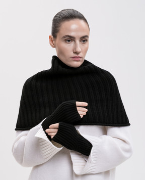 Allude Чорний баф з кашеміру в рубчик 26511124