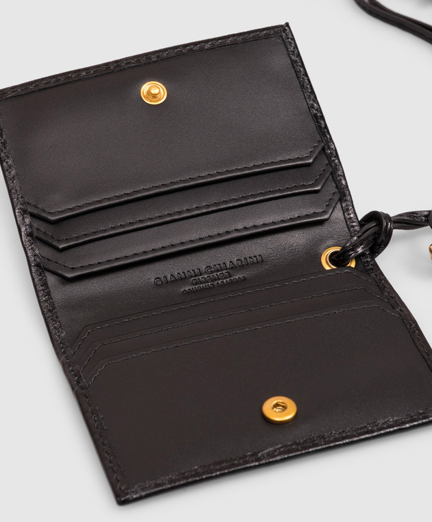 Gianni Chiarini Черный кожаный картхолдер на шнурке PF5039EEL изображение 3