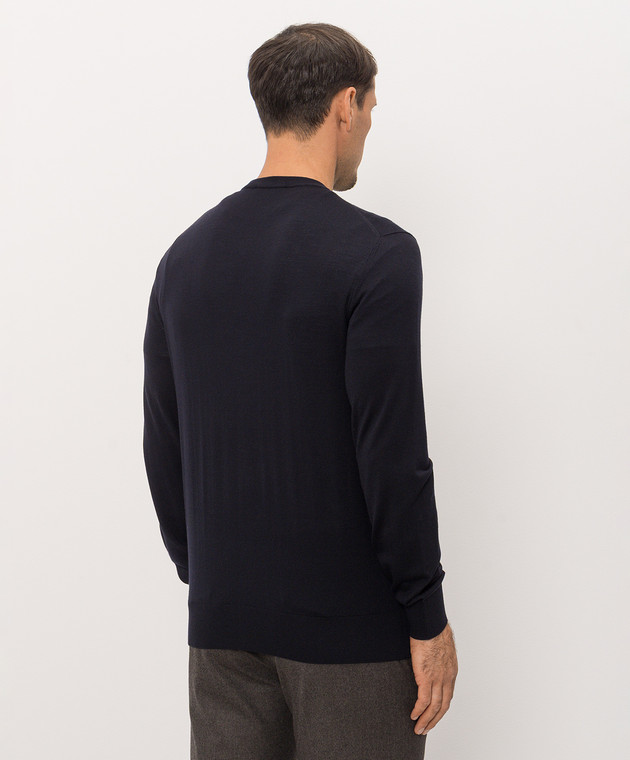 Cashmere&Whiskey Синій джемпер з вовни MU8121318541R зображення 4