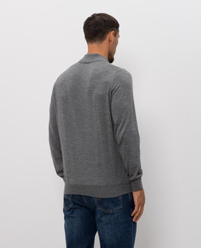 Brunello Cucinelli Сіре поло з кашеміру та вовни M2400295