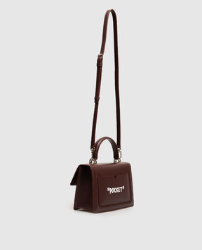 Off-White Бордовая кожаная сумка Jitney 1.4 OWWNP05F26LT01