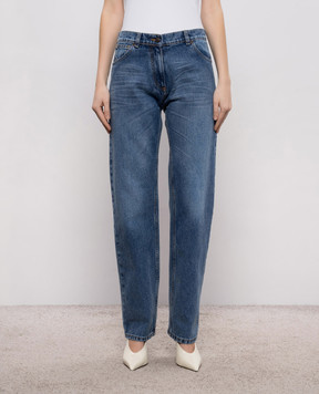 Magda Butrym Сині джинси з патчем логотипа DENIM15PANTS152426