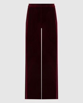 Max Mara Бордовые бархатные брюки клеш VETRINO VETRINO