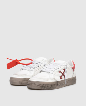Off-White Белые кожаные кроссовки Vulcanized с винтажным эффектом OWIA288S26LEA002