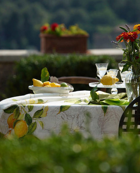 TESSITURA TOSCANA TELERIE Біла скатертина LIMONCELLO NT190011020067