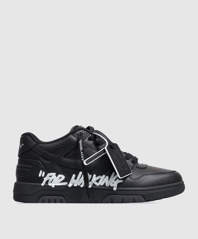 Off-White Чорні шкіряні кросівки Out Of Office