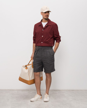 Brunello Cucinelli Серые бермуды из льна MH248U0040