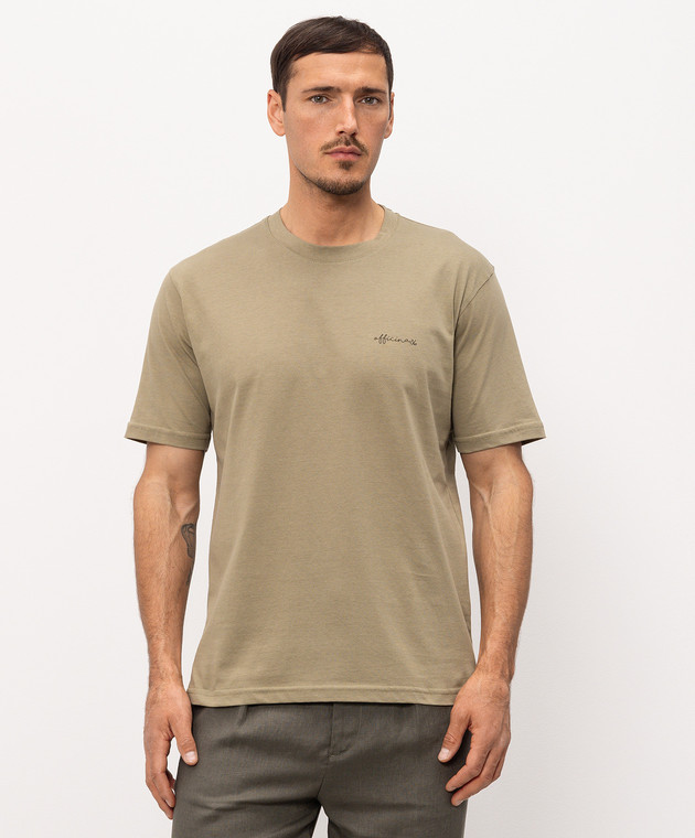 Officina 36 Футболка кольору хакі Sicily Island CUPF78 зображення 2