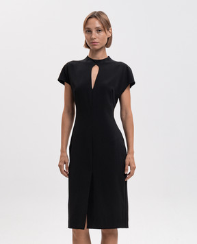 Jil Sander Черное платье из шерсти с фигурным вырезом J02CT0640J40356