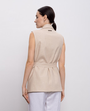 Peserico Бежевий жилет з ланцюжком моніль A03528A00591