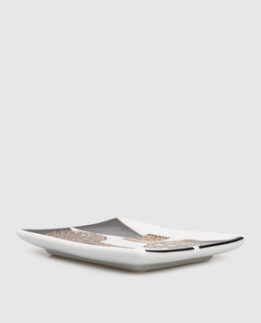 Fornasetti Біла порцелянова попільничка Chiavi & Rombi P37Z326