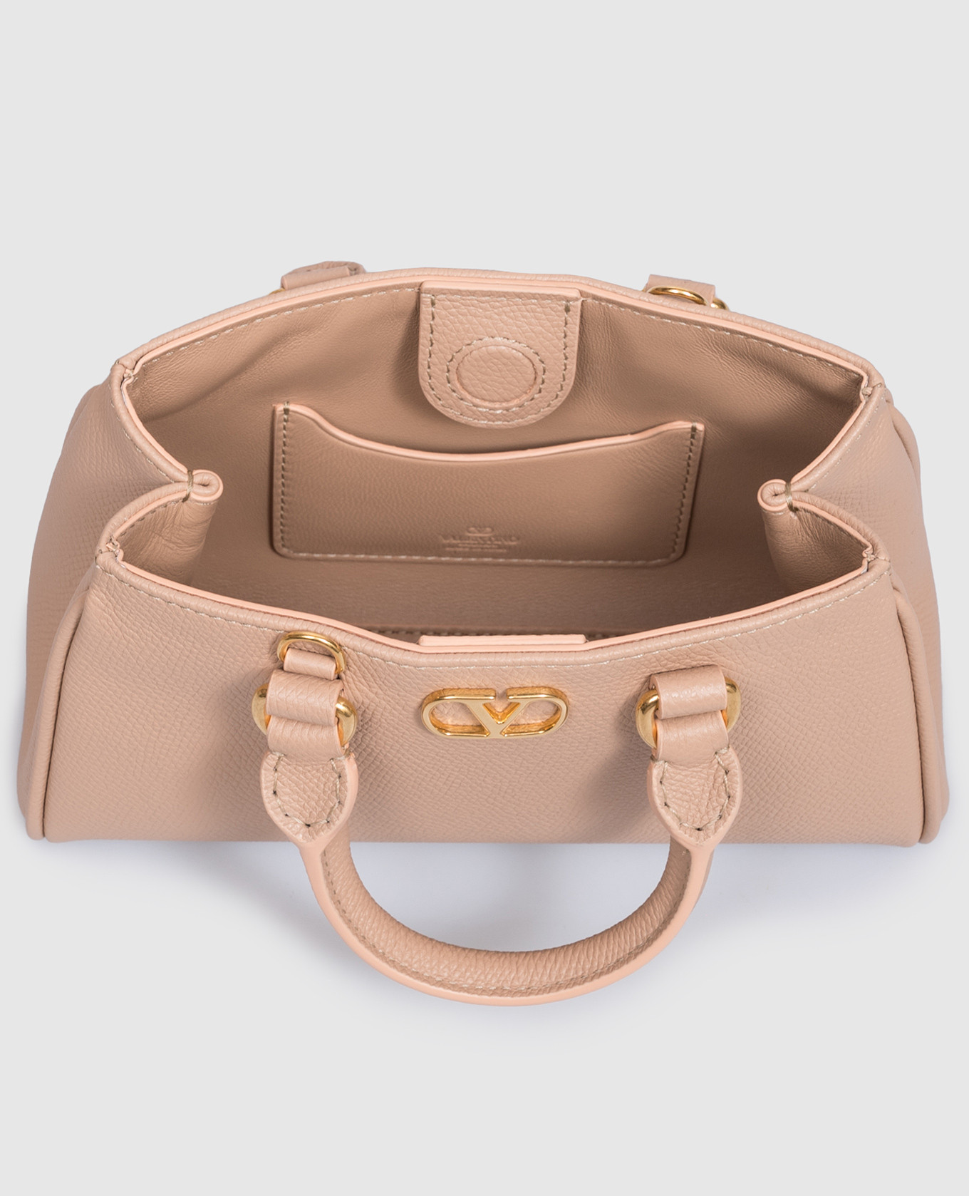 Valentino Бежева шкіряна сумка-міні VLogo 9W2P0BA9SNP зображення 6