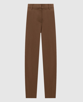 Brunello Cucinelli Коричневые брюки с шерстью MP548P9277