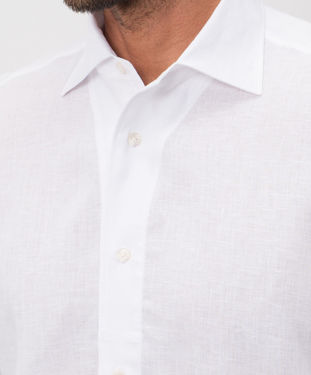 Enrico Mandelli Белая рубашка из льна CUBANA5701 изображение 5