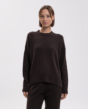Allude Коричневий светр з кашеміру з розрізами 26511151