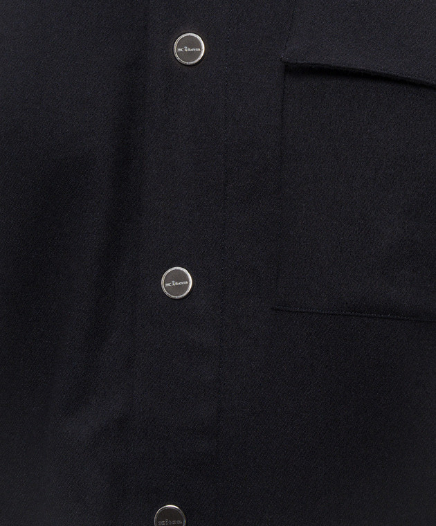 Kiton Синя сорочка з вовни UMCBUBAK0141I зображення 5