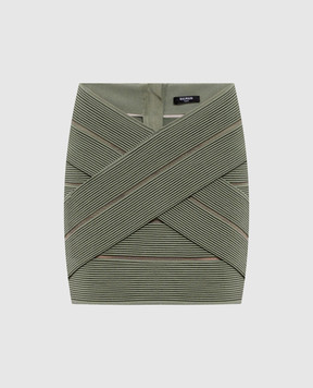 Balmain Зеленая юбка мини GF0LBB48KJ75