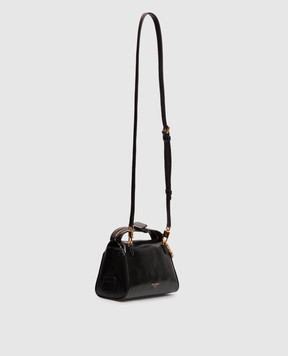 Dolce&Gabbana Чорна шкіряна глянцева смука-міні Vittoria з підвісками BB7889A0070