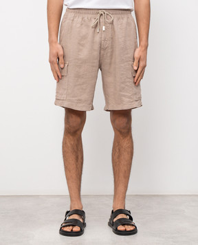 Vilebrequin Бежеві шорти-карго з льону BAIU3U01