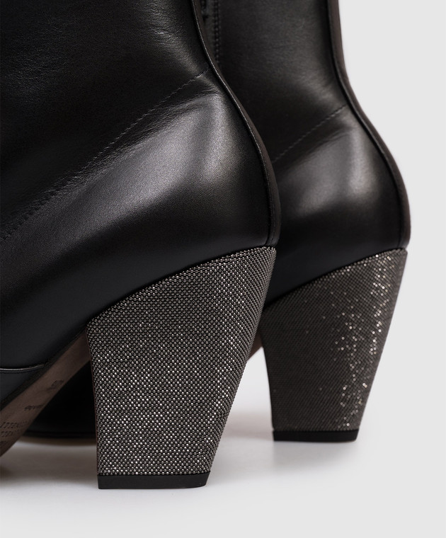 Brunello Cucinelli Черные кожаные ботильоны цепочкой мониль MZSKC2600P изображение 5