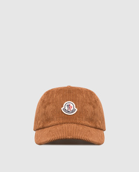 Moncler Коричневый вельветовый кепка с нашивкой логотипа L20933B000075964B