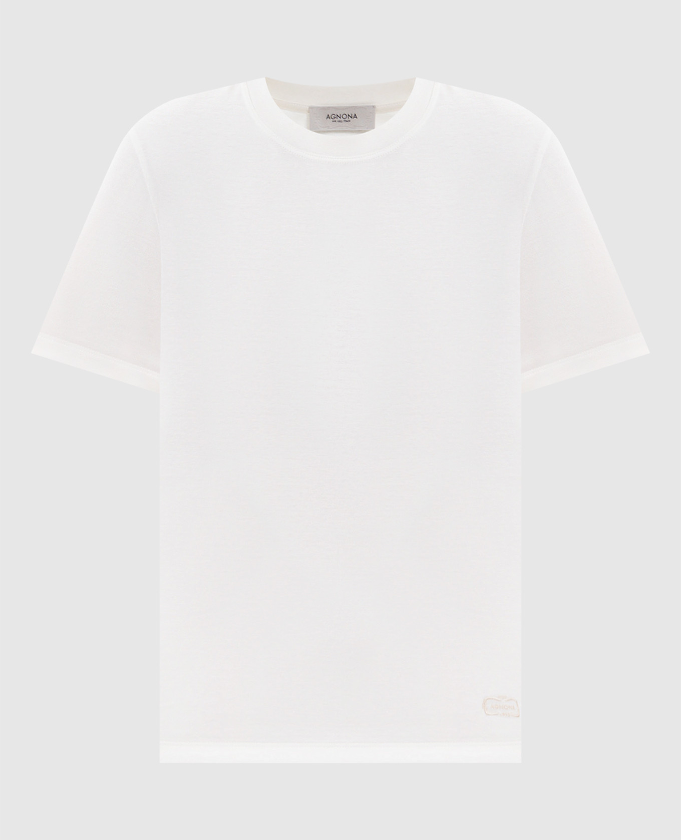 

Белая футболка с вышивкой логотипа, Белый, Футболки