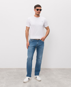 Trussardi Белая футболка с принтом эмблемы G0568000127NMTS14J02