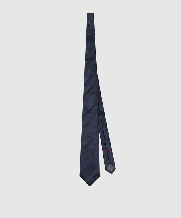 Brunello Cucinelli Синий галстук из шелка в полоску MY8610018 изображение 3