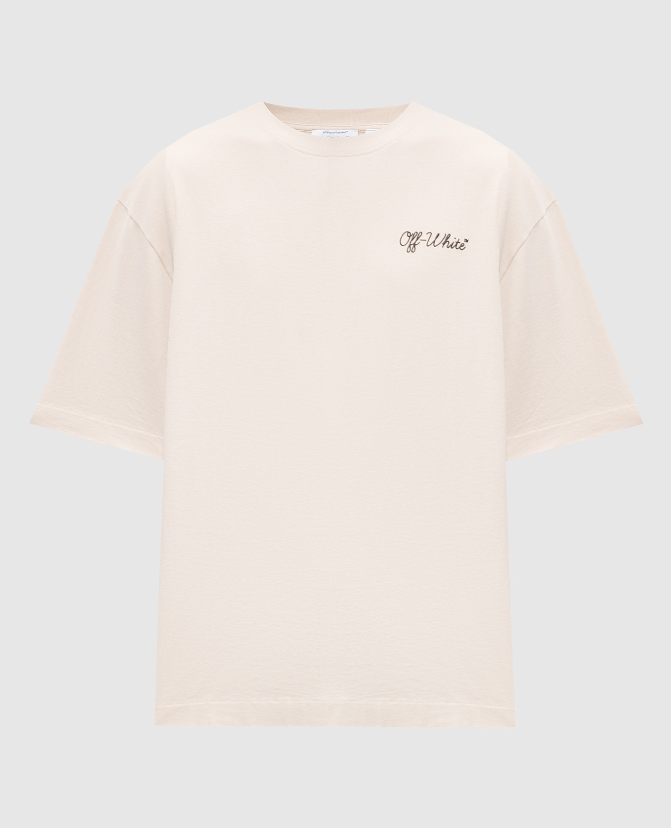 Бежевая футболка с принтом логотипа