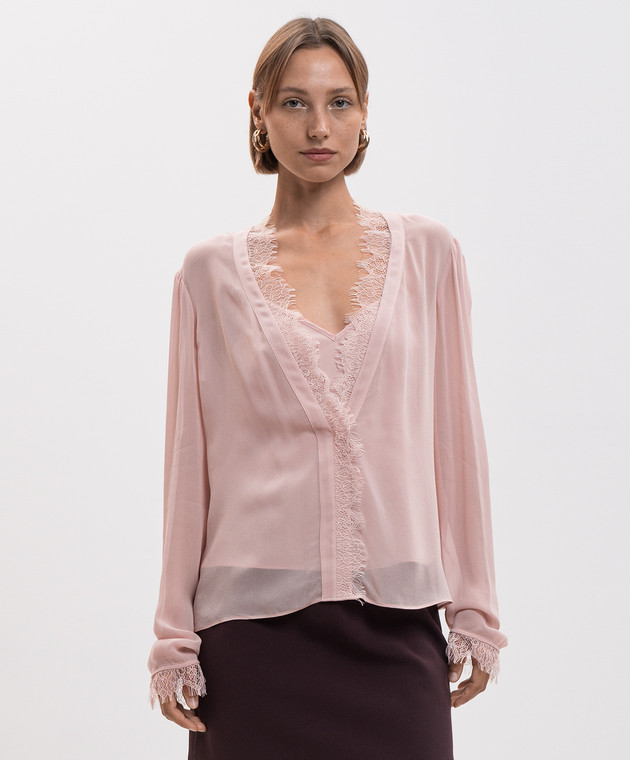 Twinset Рожева блуза з мереживом 262AP2282 зображення 3