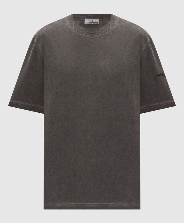 Stone Island Сіра футболка з вишивкою емблеми L2S152100024S00V3