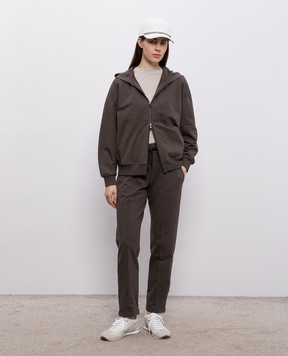 Brunello Cucinelli Серая футболка с кашемиром и шелком с люрексом M41810000