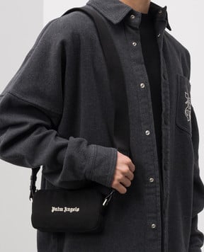 Palm Angels s Черная сумка с контрастной вышивкой логотипа PMNQ011S24FAB001