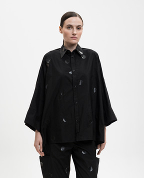 Y`S Yamamoto Черная рубашка в горох YQB05025