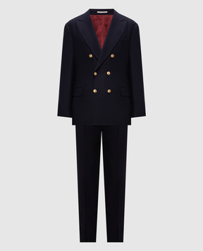 Brunello Cucinelli Синий костюм из шерсти M038PLDPHG
