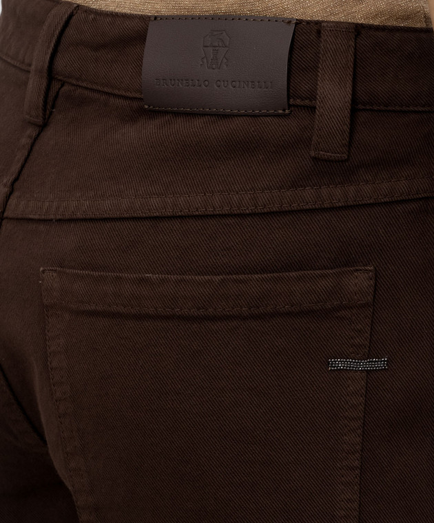 Brunello Cucinelli Коричневые джинсы с патчем логотипа MPH81P5847 изображение 5