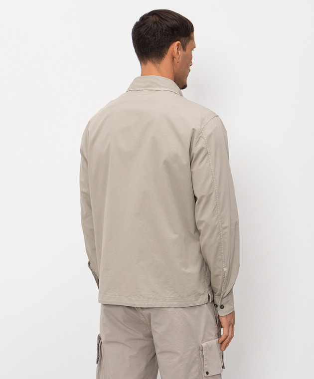 C.P. Company Бежевая рубашка на молнии с логотип патч MOS156A110143G изображение 4
