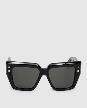 Balmain Чорні сонцезахисні окуляри B-Famе із золотом 18 карат BPS193A54