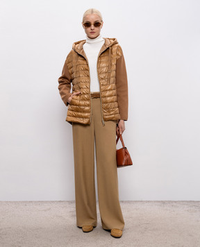 Herno Коричнева комбінована куртка з капюшоном MP000156D72098