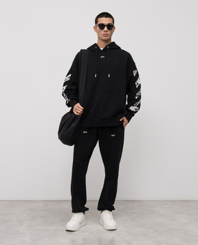 Off-White Черное худи Newspaper Arrow 44MBB085F5F00E
