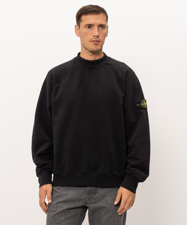 Stone Island Чорний світшот з патчем логотипа L2S156100053S0458 зображення 3