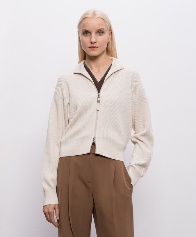 Brunello Cucinelli Кардиган кольору айворі M19194706P зображення 3