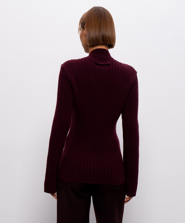 Victoria Beckham Бордовый свитер из шерсти и кашемира 1326KJU007314A изображение 4