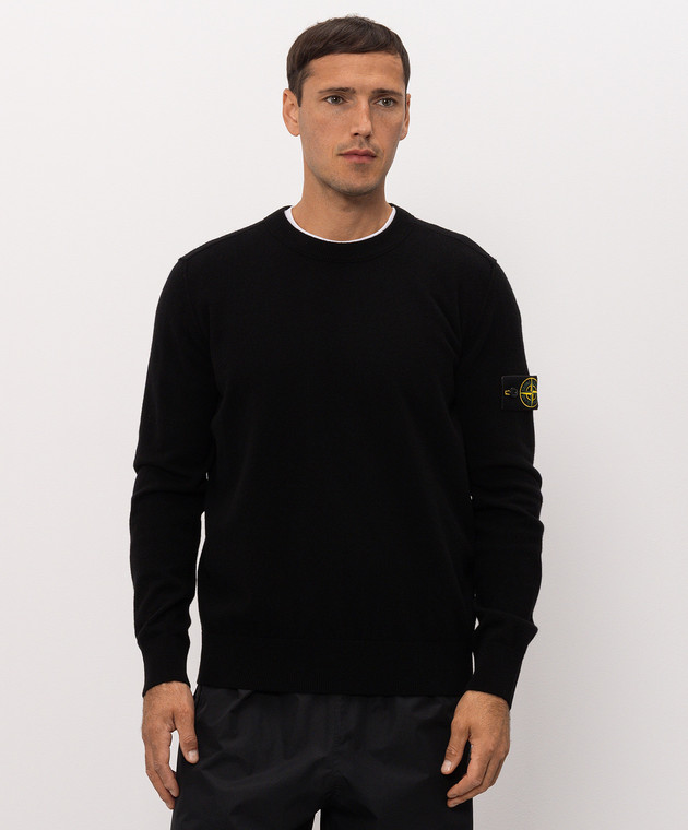 Stone Island Чорний джемпер з вовни L2S155100021S00B4 зображення 3