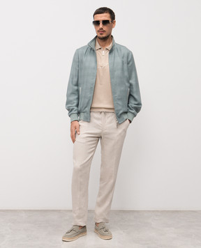 Stefano Ricci Зеленая куртка из кашемира, шелка и льна в клетку MZJ6100020C169HA