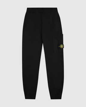 Stone Island Детские черные джоггеры с логотипом K2S166200001S0A201012