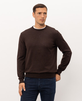 Cashmere&Whiskey Коричневий джемпер з вовни, шовку та кашеміру 472